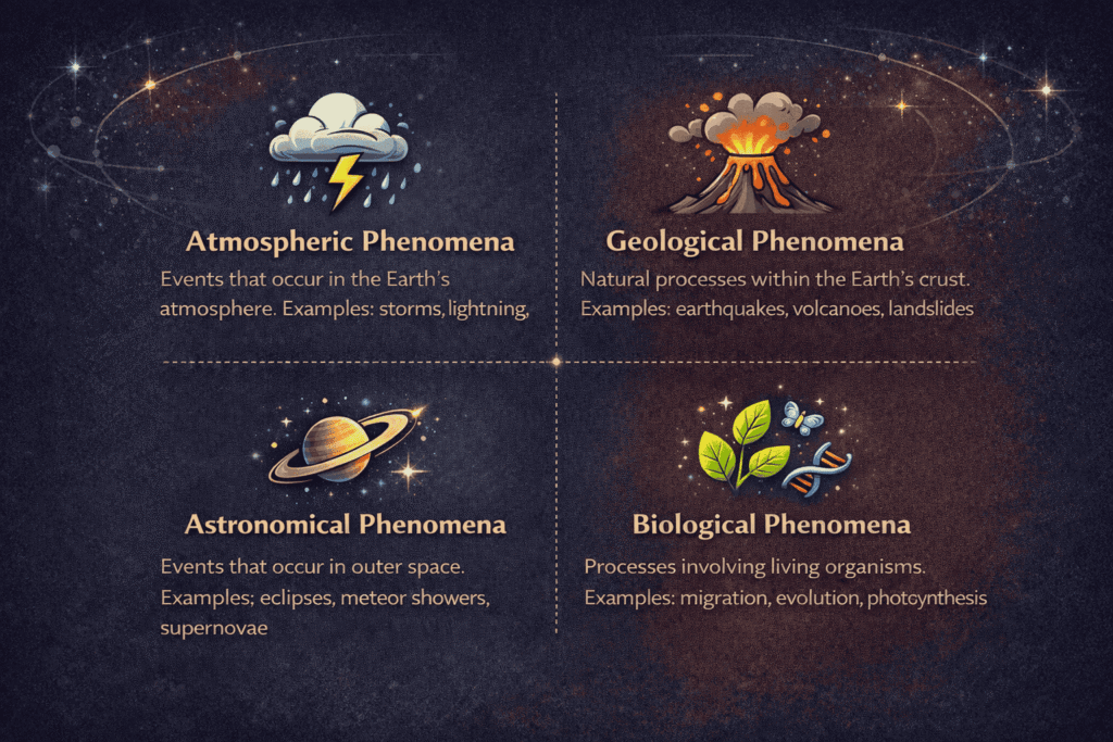 infographic explaining Natural phenomena