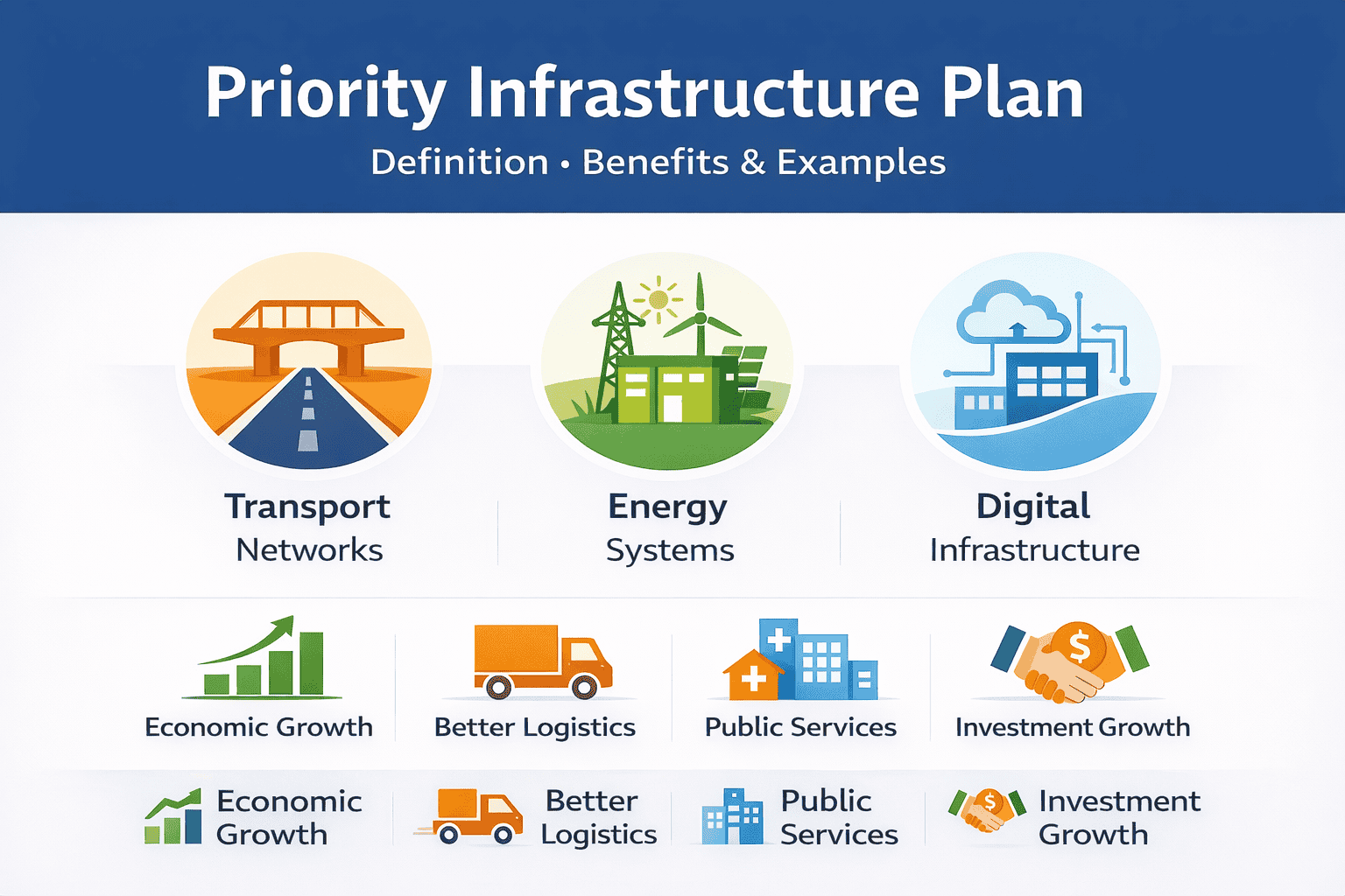 Infographics explaining Priority infrastructure plan