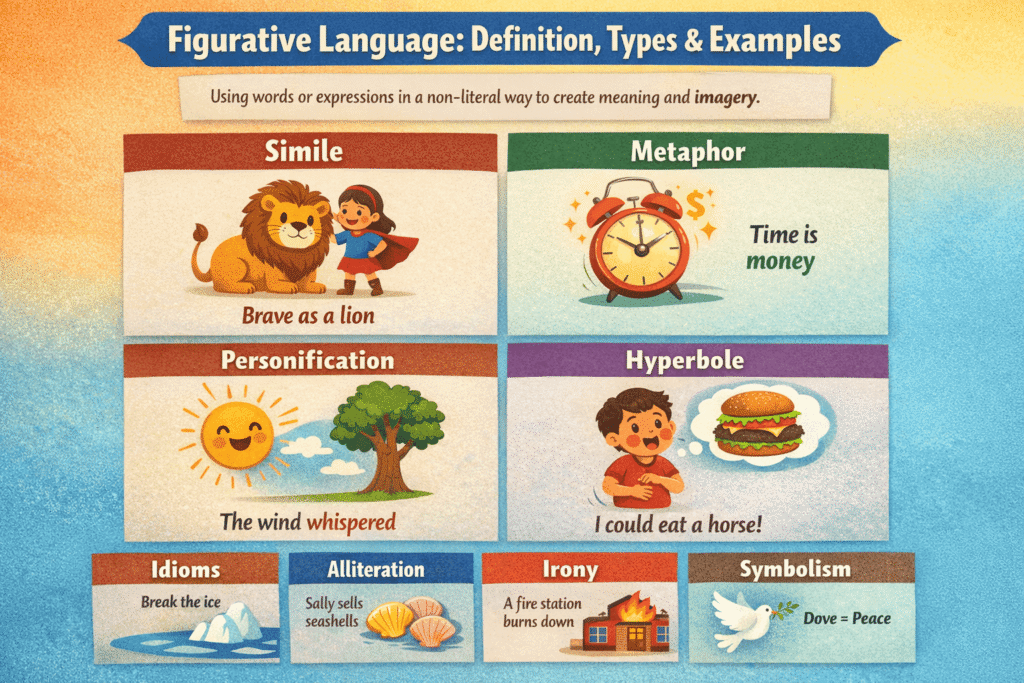 Infographic explaining figurative language