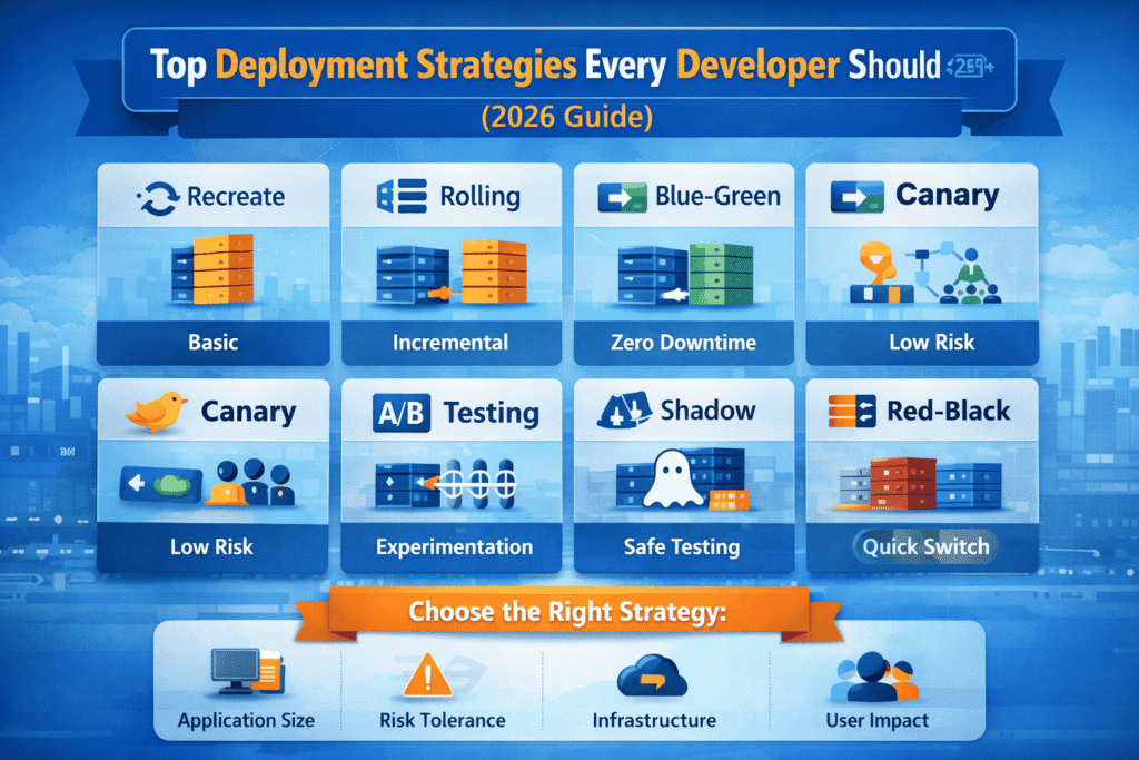 Infographic explaining top deployment strategies