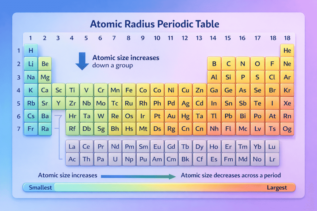Atomic Radius periodic table