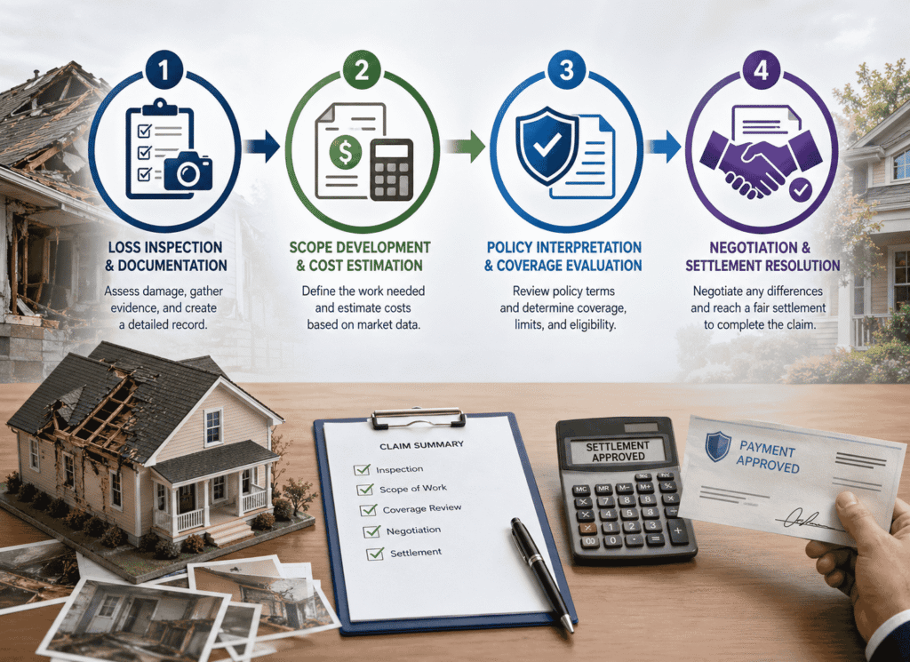 Infographic image is showing Claims Evaluation Process