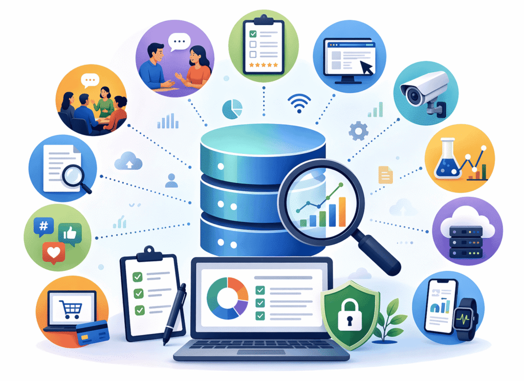 Infographic image showing Data Collection Methods