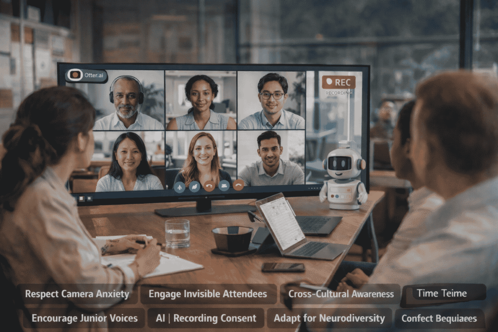 Image showing a virtual meeting in a conference room