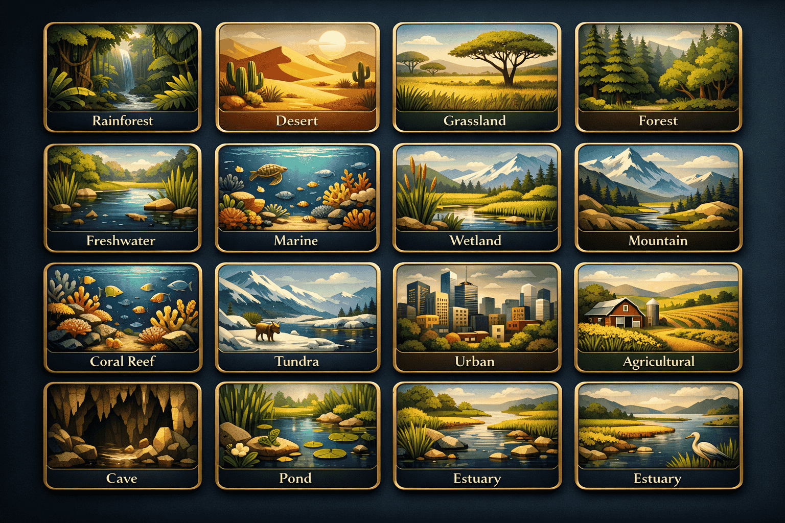 ecosystem examples infographic showing 15 different ecosystem graphics