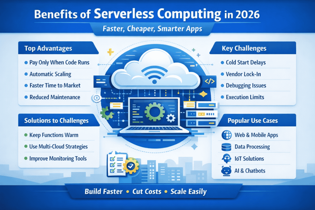 Benefits of serverless computing infographics