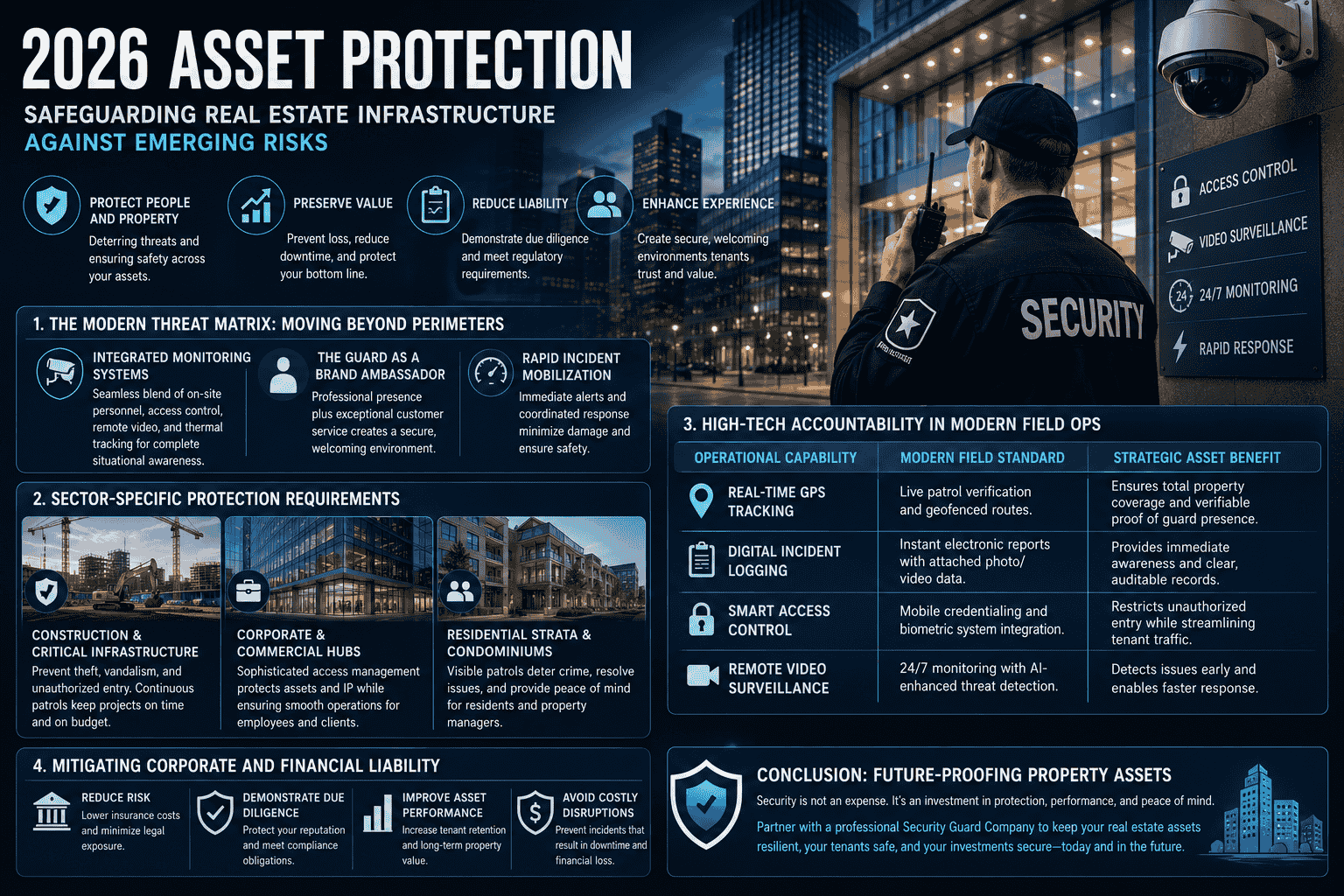 Infographic image is showing graphics related to Safeguarding Real Estate Infrastructure Against Emerging Risks