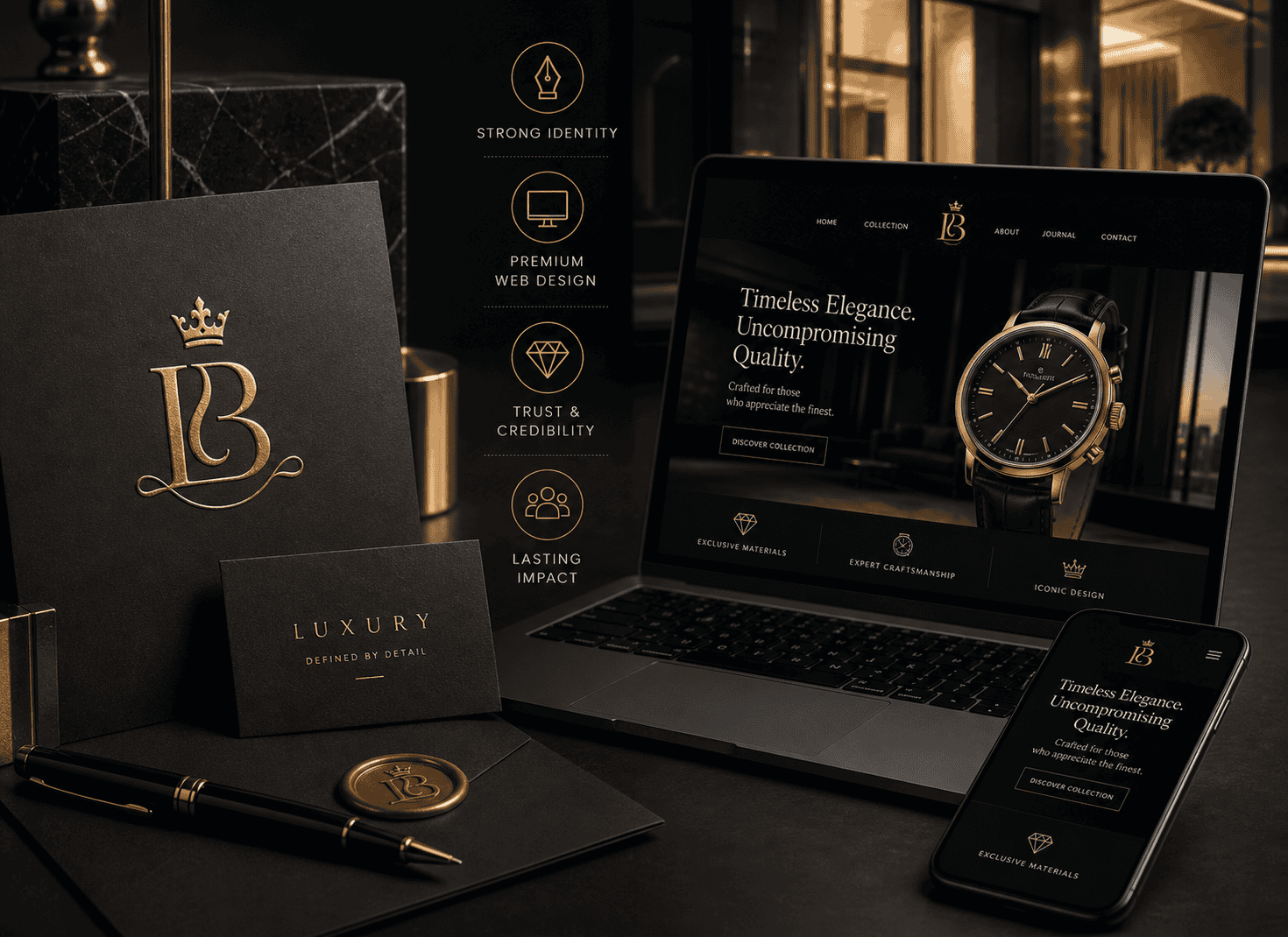 The image is showing a luxury branding