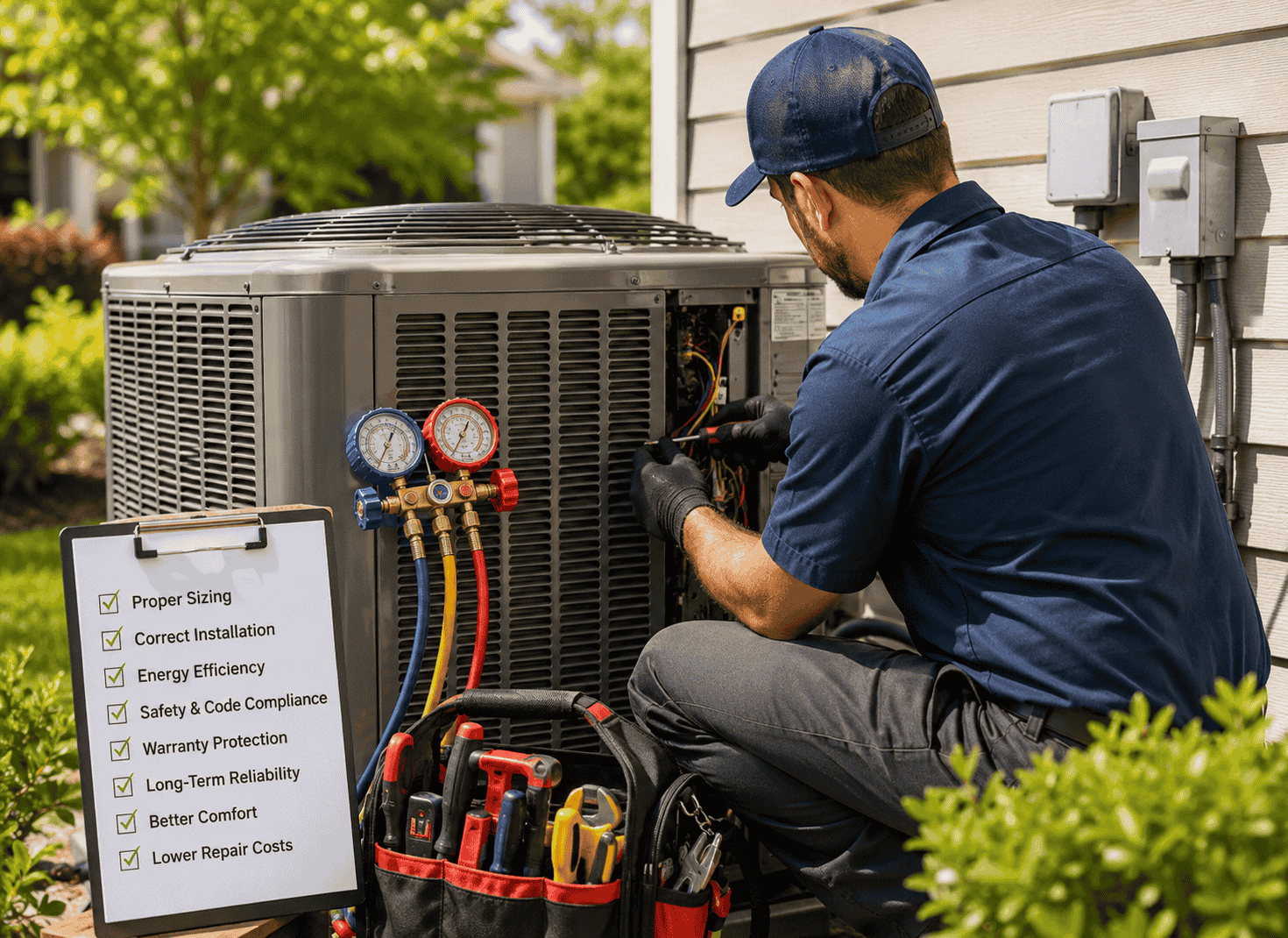 Infographic image contains The Cost-Benefit of Hiring Trained Installers for Air Conditioning Installation