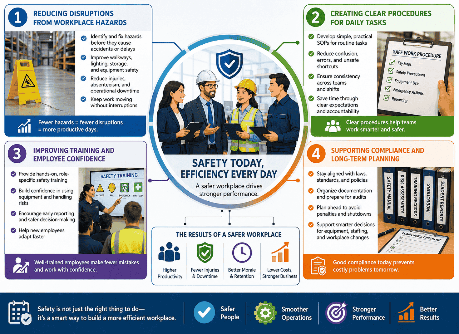 Infographic image is showing How Can Health & Safety Consulting Services Improve Workplace Efficiency