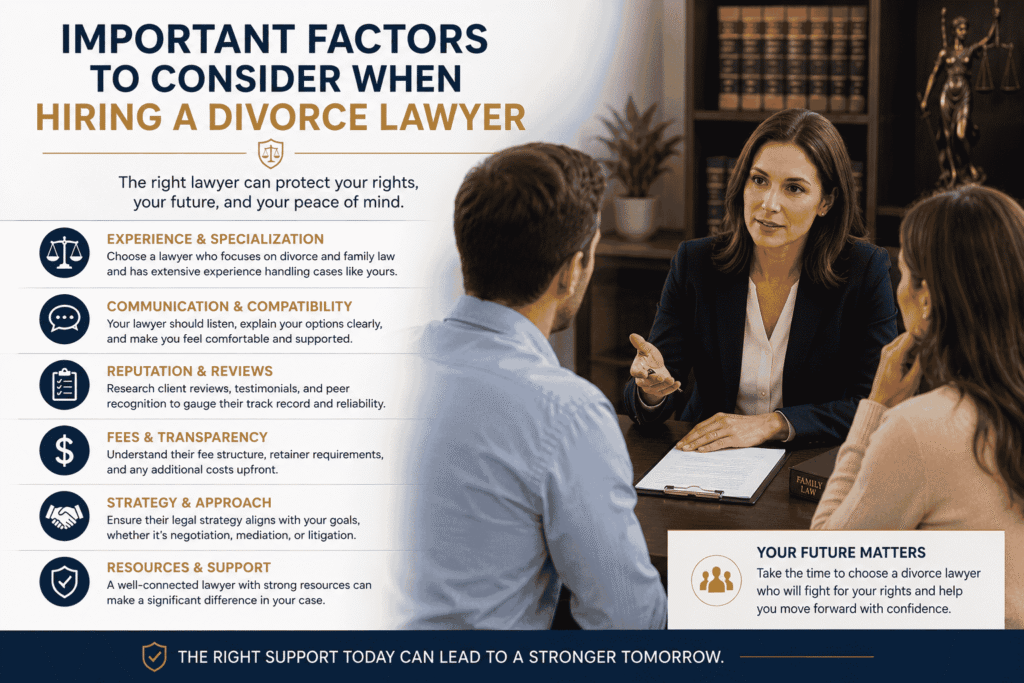 Important factors to consider when hiring a divorce lawyer