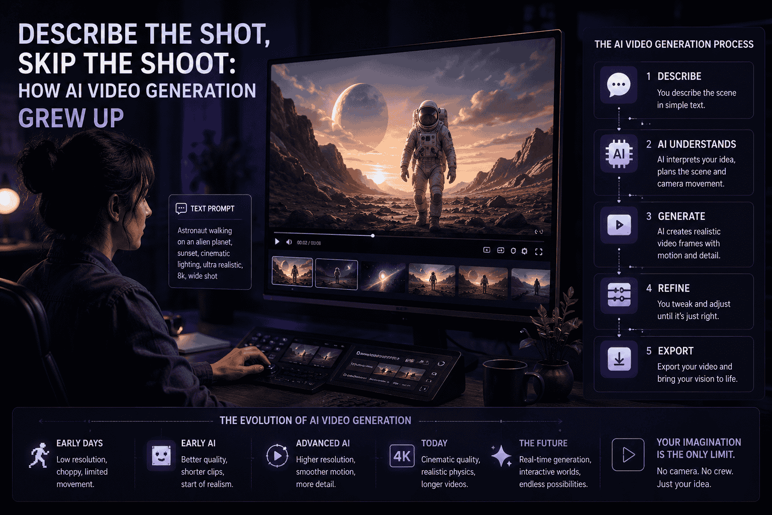 AI video generation infographic