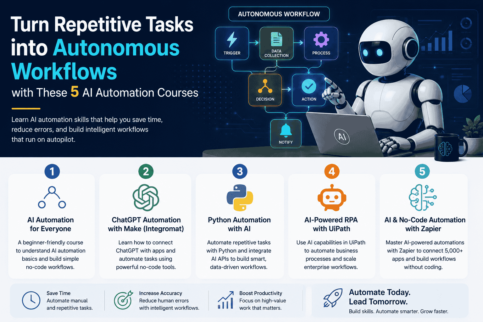 Turn Repetitive Tasks into Autonomous Workflows with These 5 AI Automation Courses