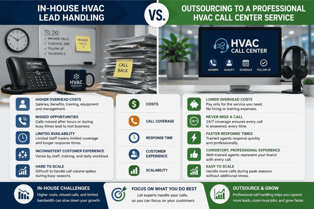 In-House HVAC Lead Handling vs. Outsourcing