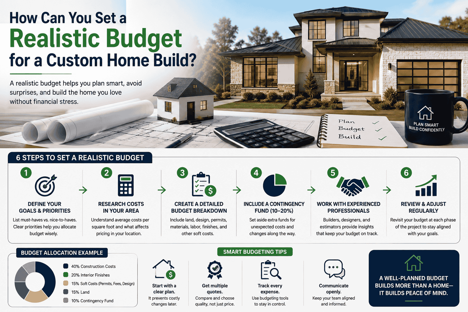 Infographic image is describing How Can You Set a Realistic Budget for a Custom Build