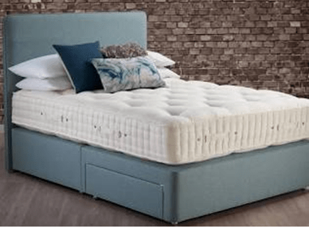 Premium mattress on a wooden bed