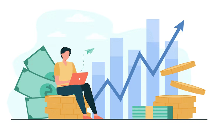 An illustration of a women with financial confidence